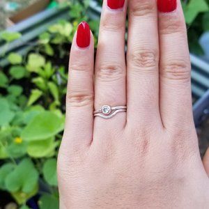 Handmade ring-- solitaire set 1